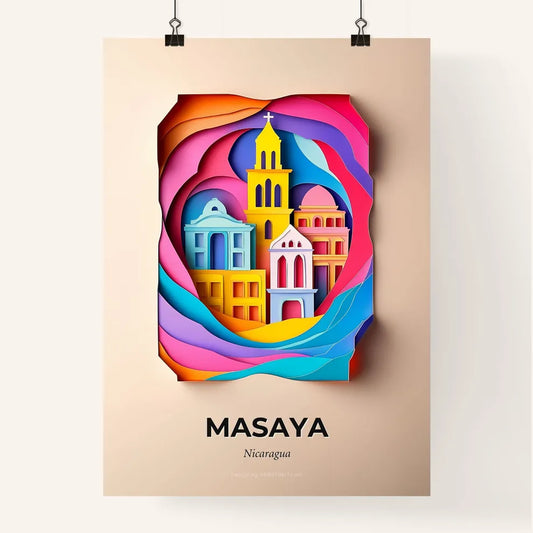 Vivid Masaya, Nicaragua, Colorful Poster