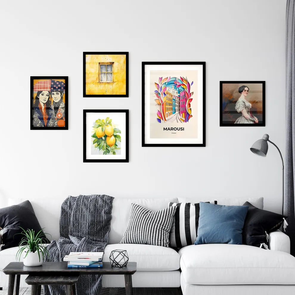 Vivid Marousi, Greece, Premium Framed Prints