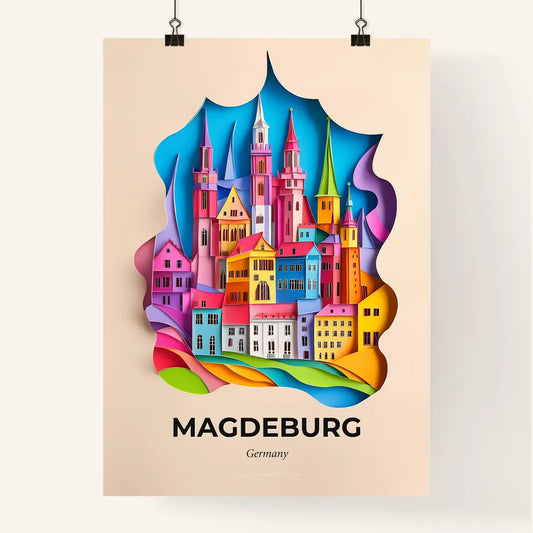 Vivid Magdeburg, Germany, Colorful Poster