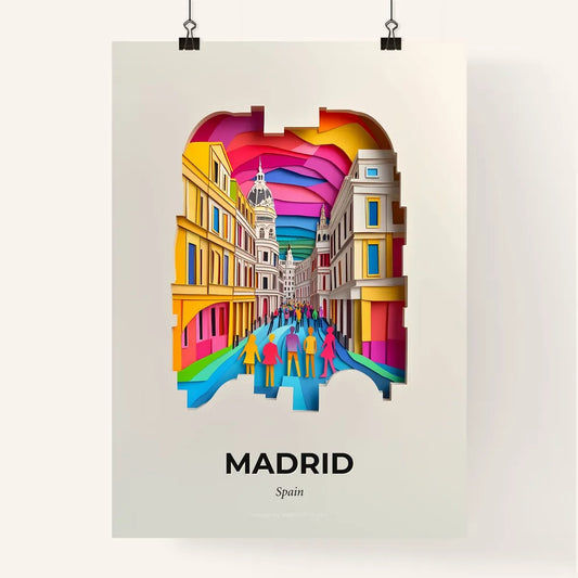 Vivid Madrid, Spain, Colorful Poster