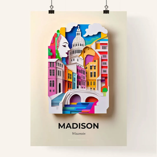 Vivid Madison, Wisconsin, Colorful Poster
