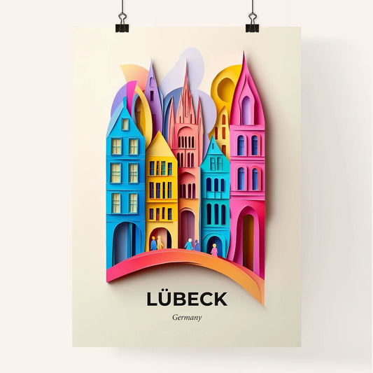 Vivid Lubeck, Germany, Colorful Poster
