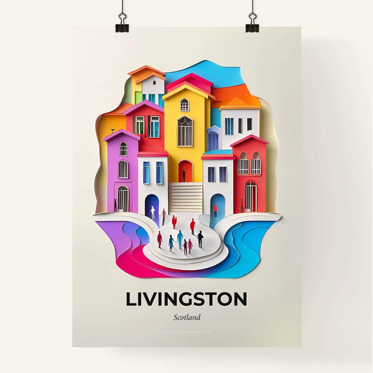 Vivid Livingston, Scotland, Colorful Poster