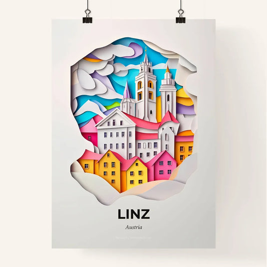 Vivid Linz, Austria, Colorful Poster