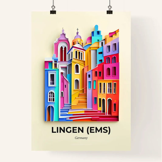 Vivid Lingen (Ems), Germany, Colorful Poster