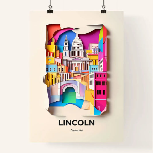 Vivid Lincoln, Nebraska, Colorful Poster