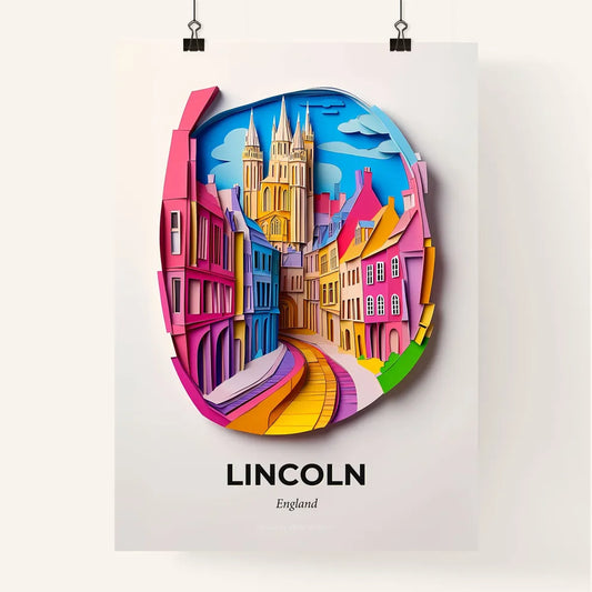 Vivid Lincoln, England, Colorful Poster