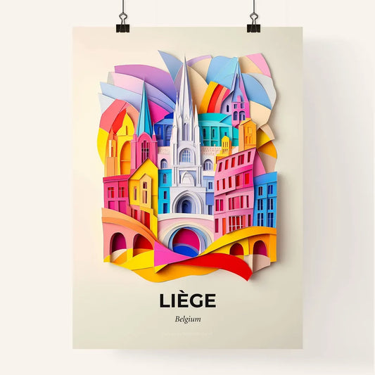 Vivid Liège , Belgium, Colorful Poster