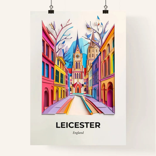Vivid Leicester, England, Colorful Poster