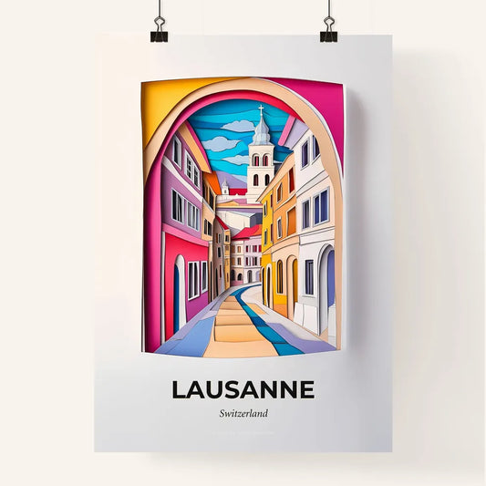 Vivid Lausanne, Switzerland, Colorful Poster