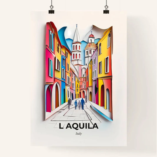 Vivid L Aquila, Italy, Colorful Poster