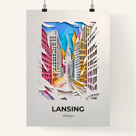 Vivid Lansing, Michigan, Colorful Poster