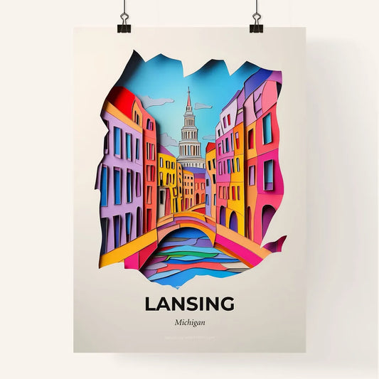 Vivid Lansing, Michigan, Colorful Poster