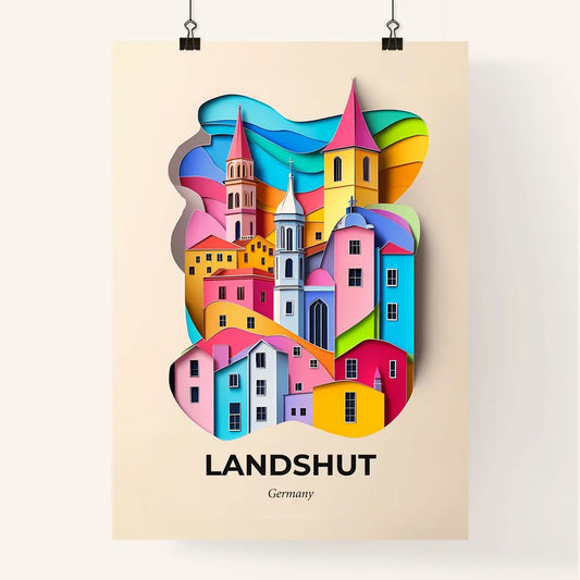 Vivid Landshut, Germany, Colorful Poster