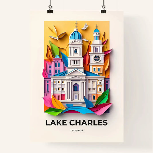 Vivid Lake Charles, Louisiana, Colorful Poster