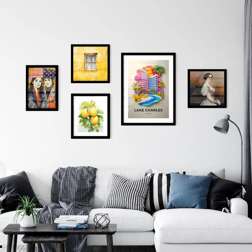 Vivid Lake Charles, Louisiana, Premium Framed Prints