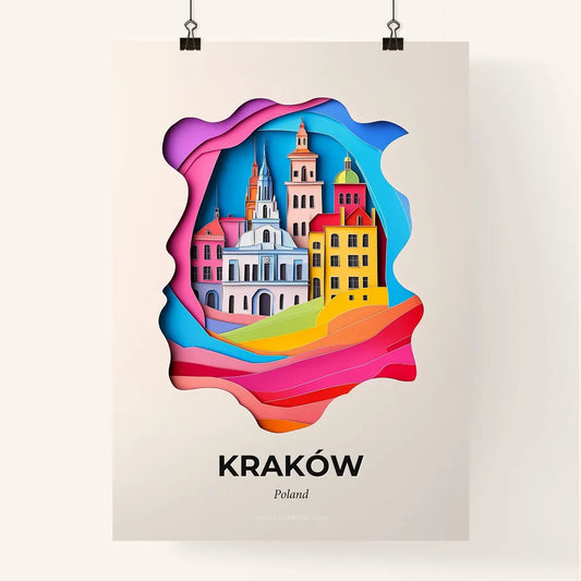 Vivid Kraków, Poland, Colorful Poster
