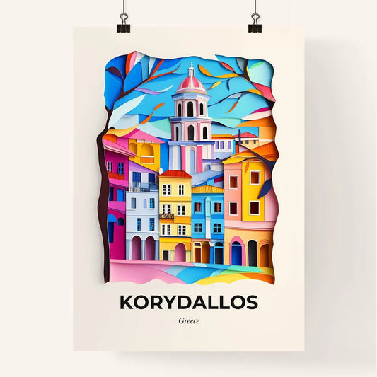 Vivid Korydallos, Greece, Colorful Poster