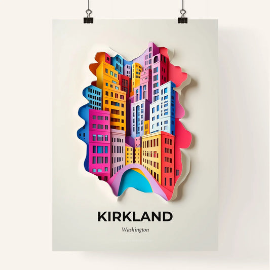 Vivid Kirkland, Washington, Colorful Poster