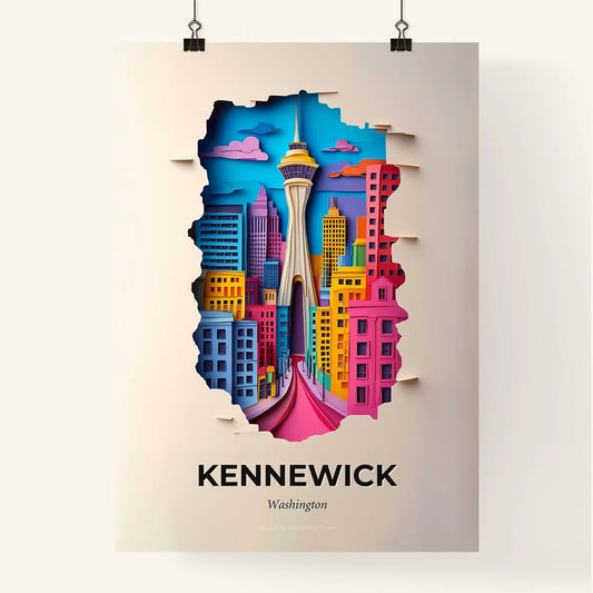 Vivid Kennewick, Washington, Colorful Poster