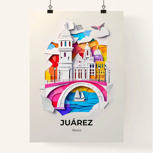 Vivid Juárez, Mexico, Colorful Poster