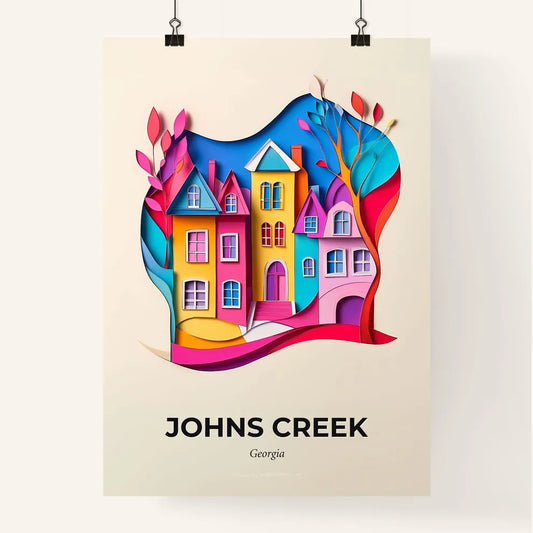 Vivid Johns Creek, Georgia, Colorful Poster