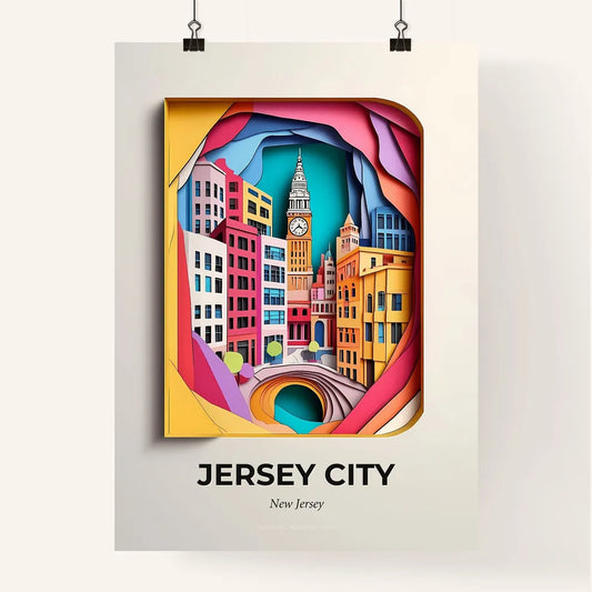 Vivid Jersey City, New Jersey, Colorful Poster