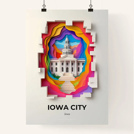 Vivid Iowa City, Iowa, Colorful Poster