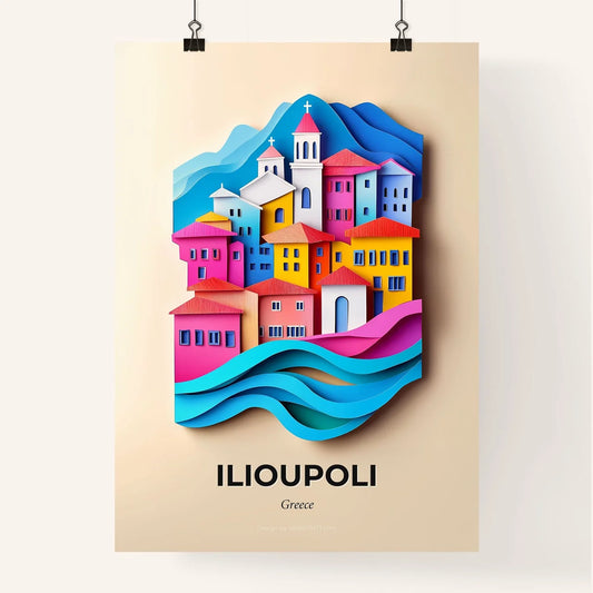 Vivid Ilioupoli, Greece, Colorful Poster