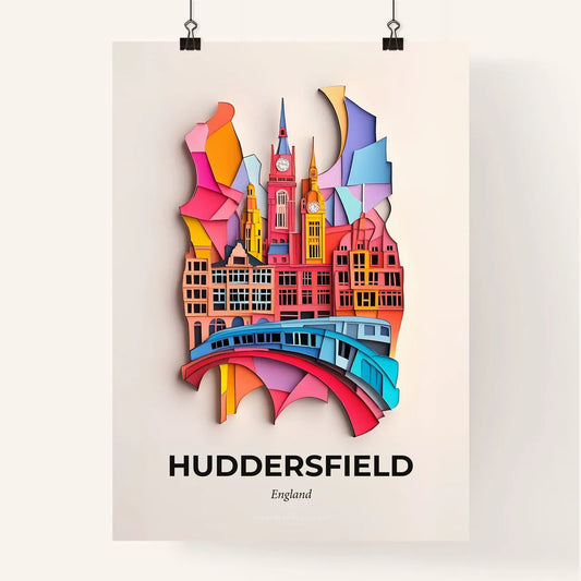 Vivid Huddersfield, England, Colorful Poster