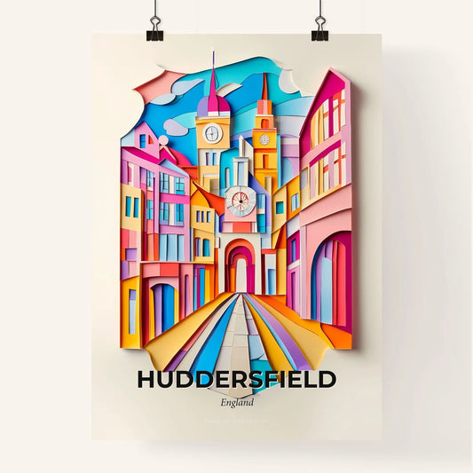 Vivid Huddersfield, England, Colorful Poster