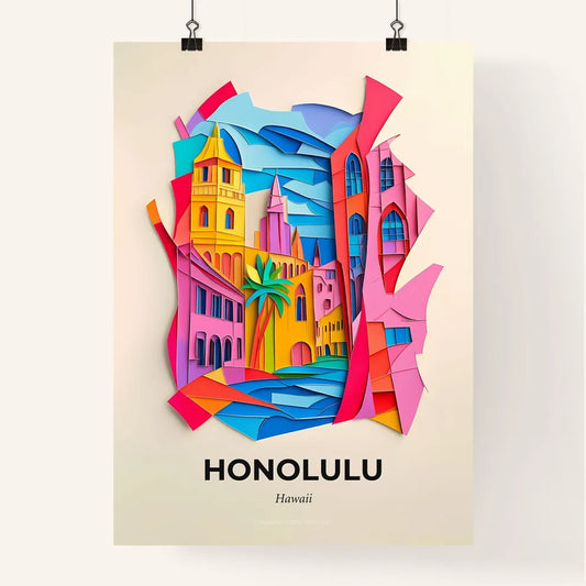 Vivid Honolulu, Hawaii, Colorful Poster