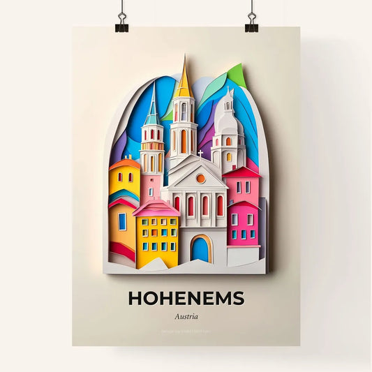 Vivid Hohenems, Austria, Colorful Poster