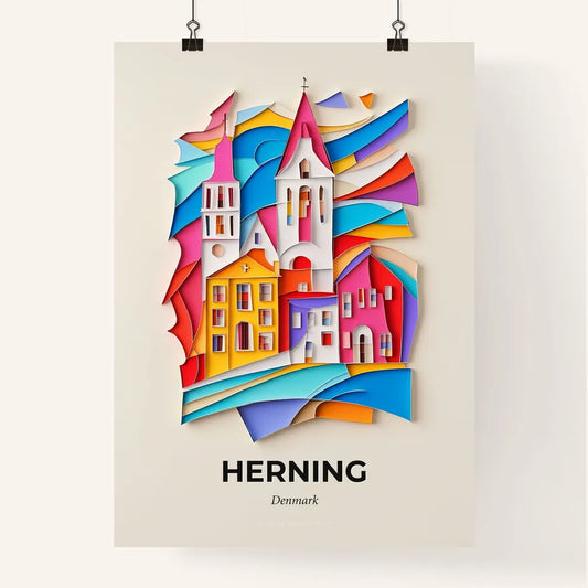 Vivid Herning, Denmark, Colorful Poster