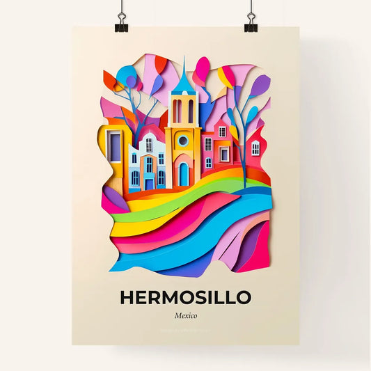 Vivid Hermosillo, Mexico, Colorful Poster