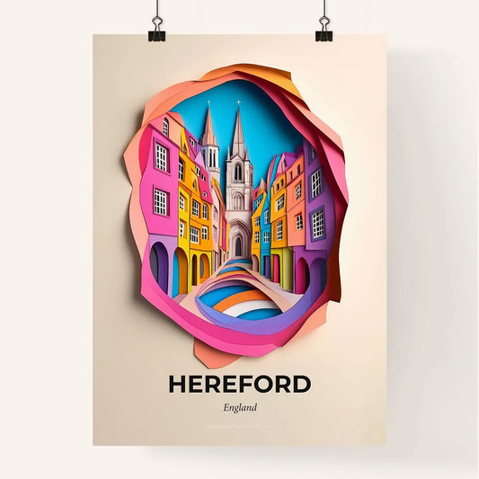 Vivid Hereford, England, Colorful Poster