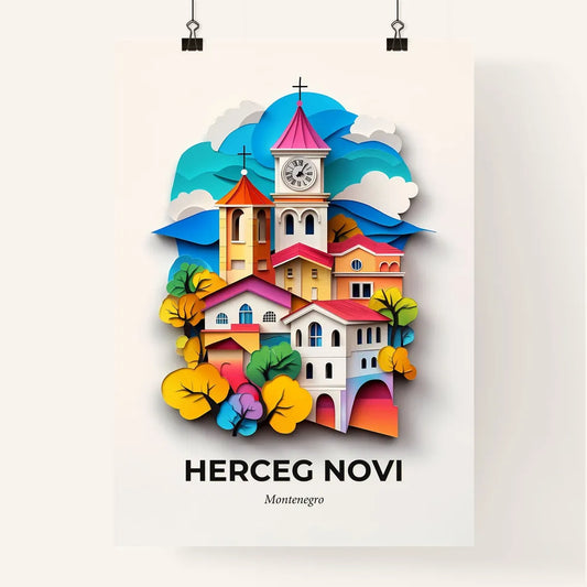 Vivid Herceg Novi, Montenegro, Colorful Poster