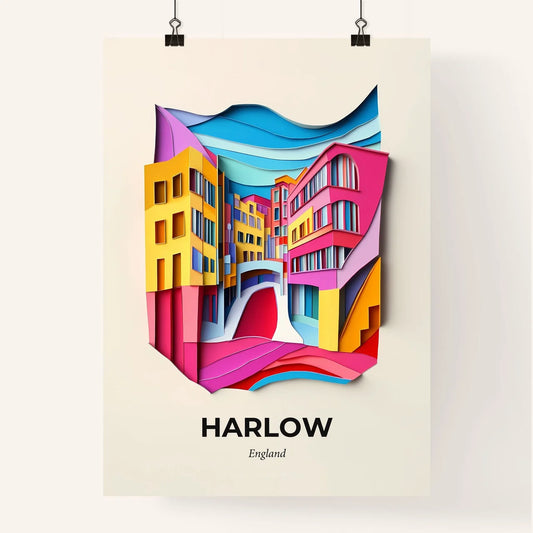 Vivid Harlow, England, Colorful Poster