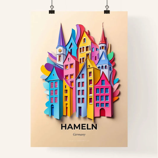 Vivid Hameln, Germany, Colorful Poster