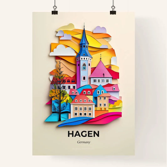 Vivid Hagen, Germany, Colorful Poster