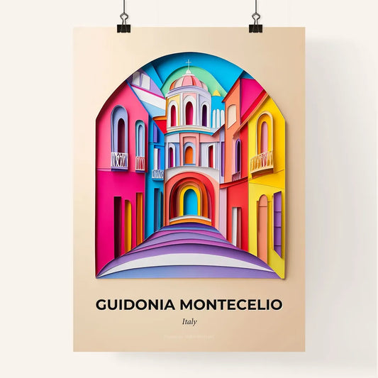 Vivid Guidonia Montecelio, Italy, Colorful Poster