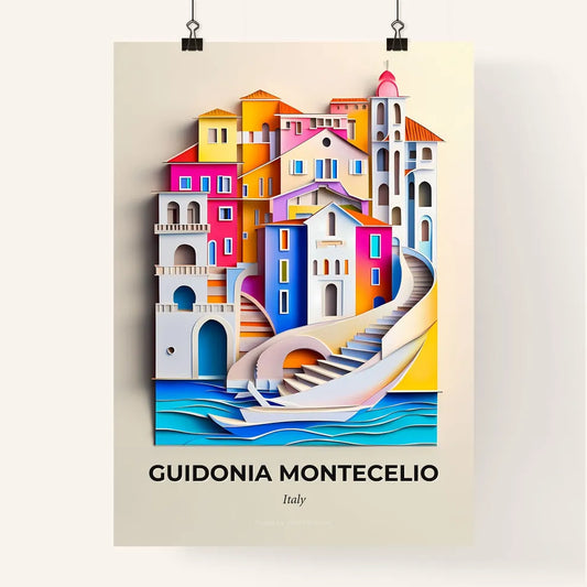 Vivid Guidonia Montecelio, Italy, Colorful Poster