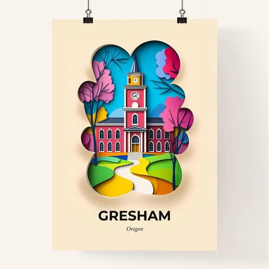 Vivid Gresham, Oregon, Colorful Poster