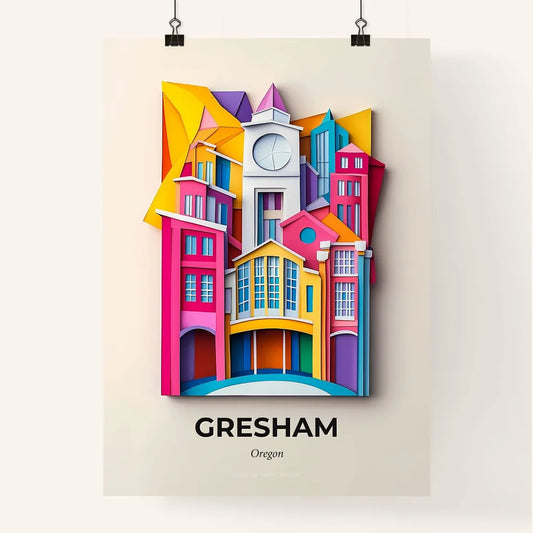 Vivid Gresham, Oregon, Colorful Poster