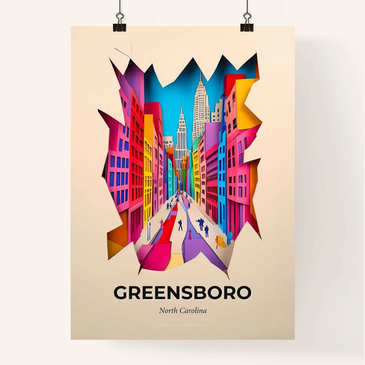 Vivid Greensboro, North Carolina, Colorful Poster