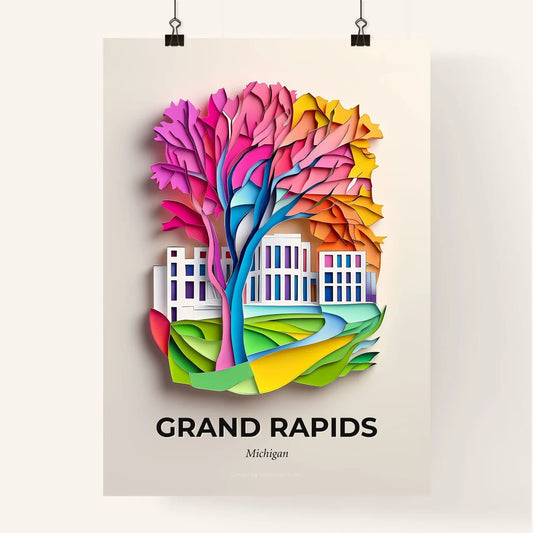 Vivid Grand Rapids, Michigan, Colorful Poster