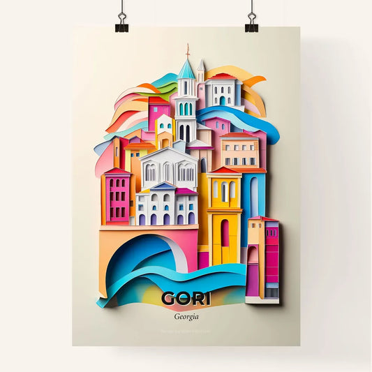 Vivid Gori, Georgia, Colorful Poster