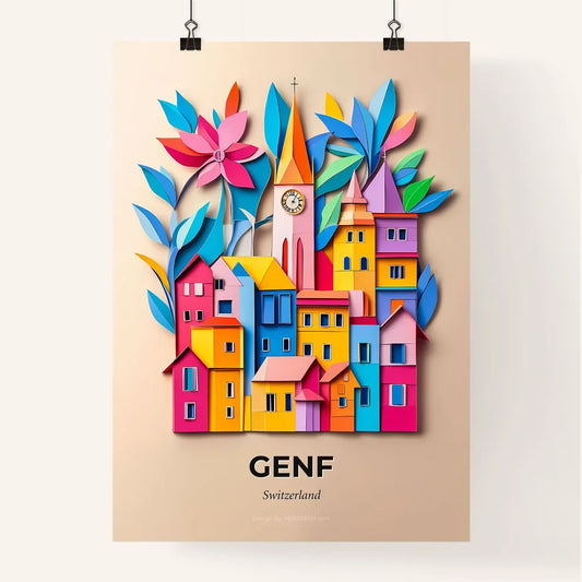 Vivid Geneva, Switzerland, Colorful Poster