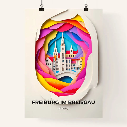 Vivid Freiburg im Breisgau, Germany, Colorful Poster