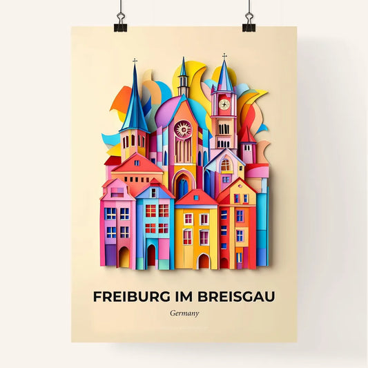 Vivid Freiburg im Breisgau, Germany, Colorful Poster